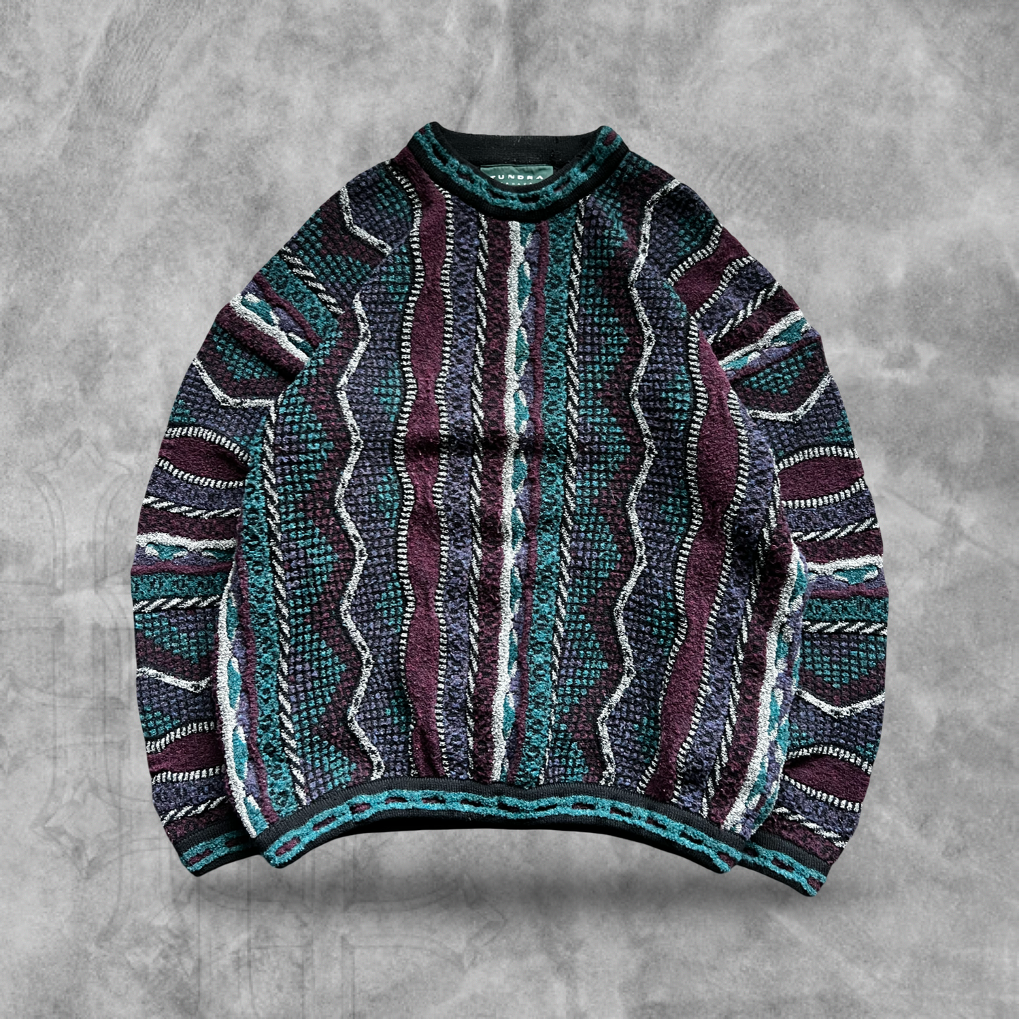 Multicolored Textured Sweater 1990s (XL)