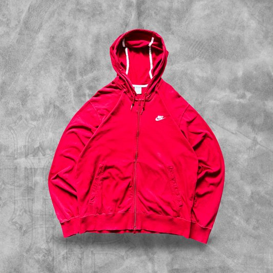 Cherry Red Nike Essential Hooded Jacket 2000s (L)