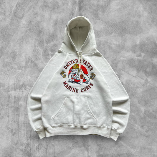 White United States Marine Core Hoodie 1983 (M)