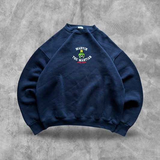 Navy Blue Marvin The Martian Sweatshirt 1990s (M)
