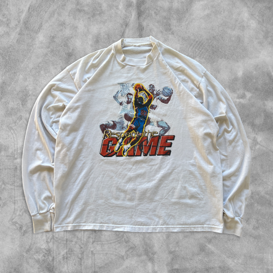 White Respect The Game Long Sleeve Shirt 1990’s (L)