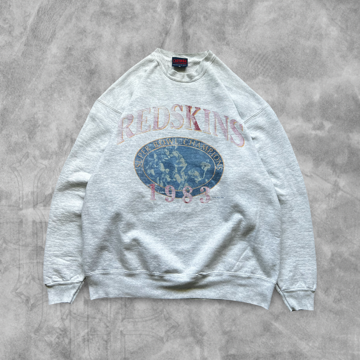 Faded Heather Gray Washington Redskins Sweatshirt 1990s (XL)