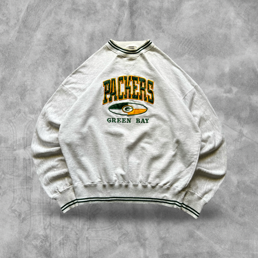 Heather Gray Green Bay Packers Sweatshirt 1990s (XL)