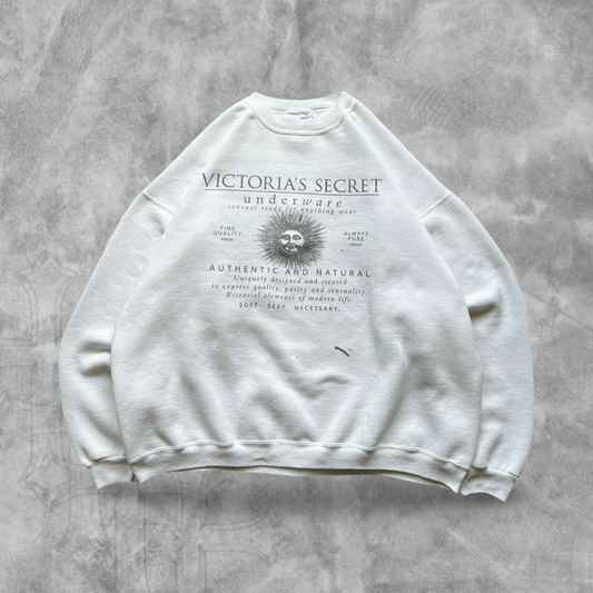 White Victoria Secret Sweatshirt 1990s (M)