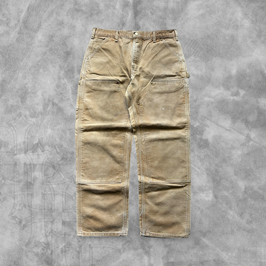 Tan Carhartt Double Carpenter Knee Pants 2000s (36x30)