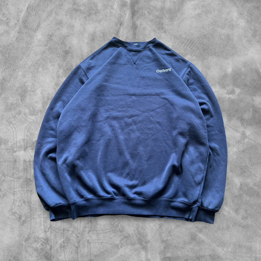 Navy Blue Carhartt Sweatshirt 1990s (XL)