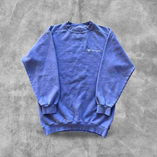 Faded Purple Life Is Good Sweatshirt 1990s (S)