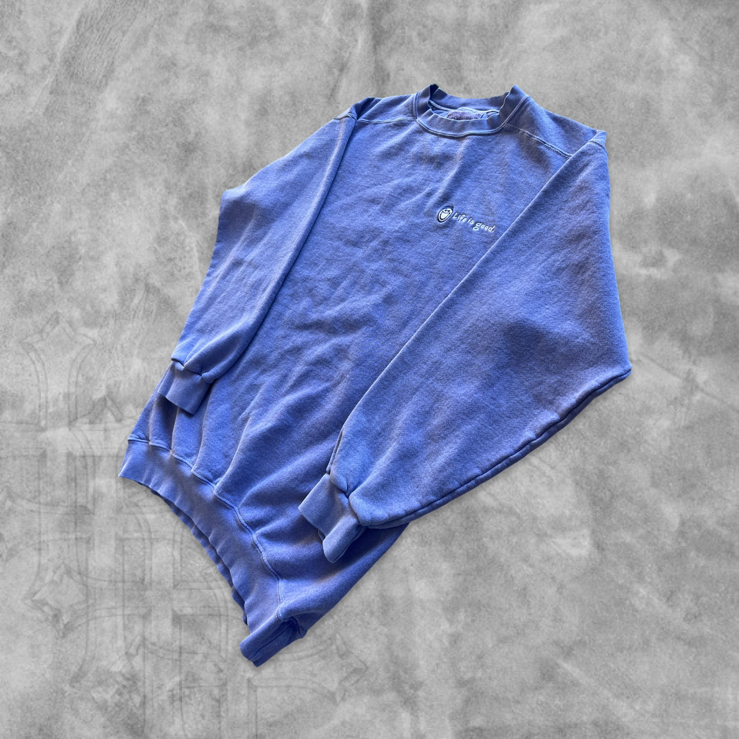 Faded Purple Life Is Good Sweatshirt 1990s (S)