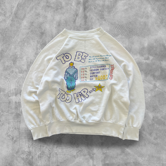 White “To Be Too Hip” Sweatshirt 1980s (M)