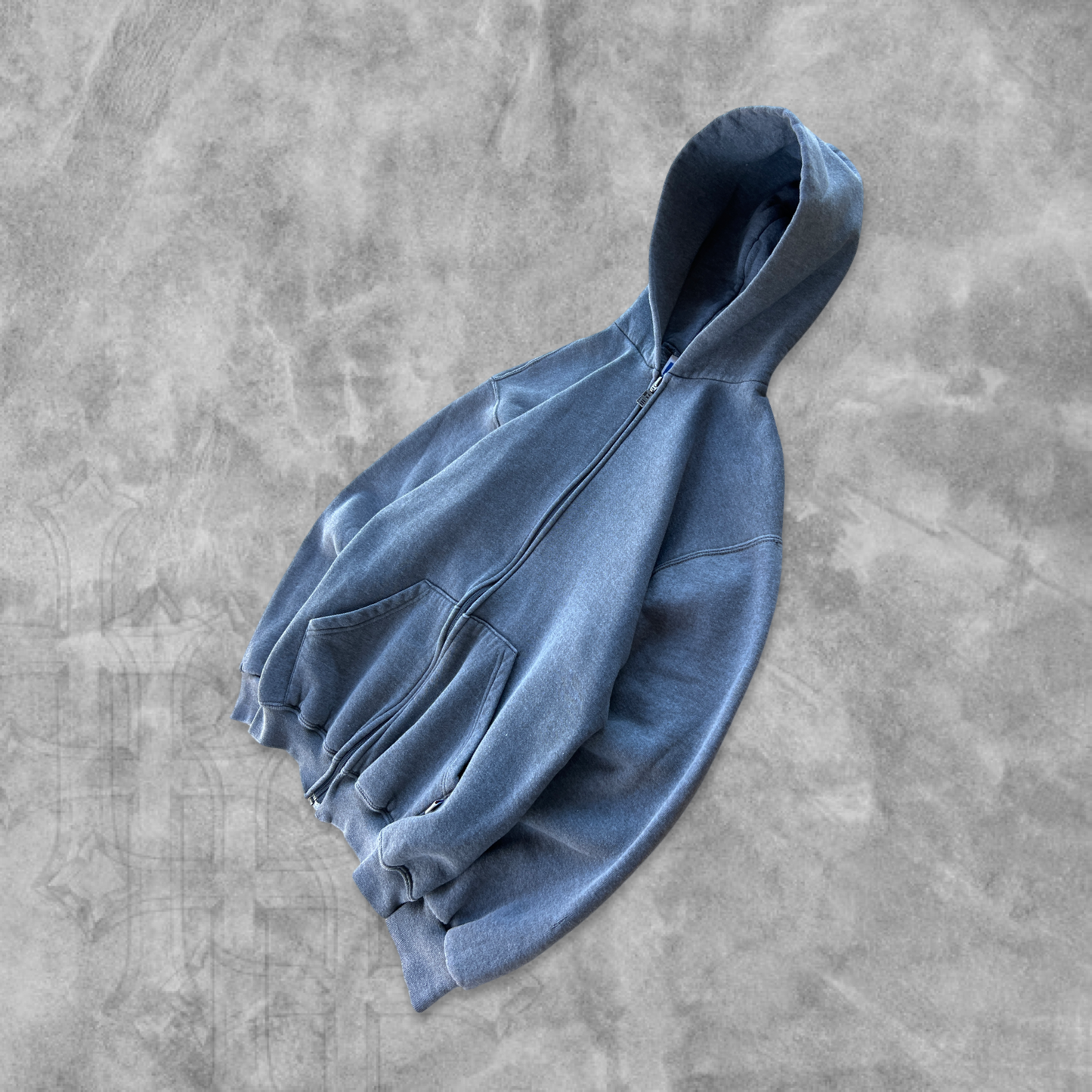 Charcoal Gray Russell Hooded Jacket 1990s (M)