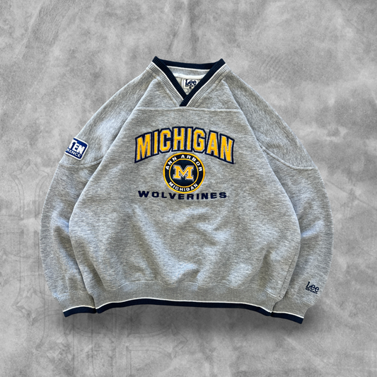 Gray Michigan Wolverines Sweatshirt 1990s (L)