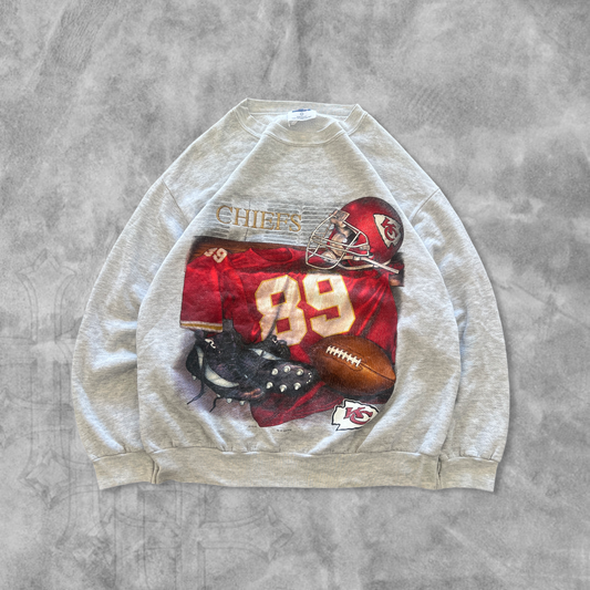 Light Gray Kansas City Chiefs Lockeroom Sweatshirt 1990s (L)