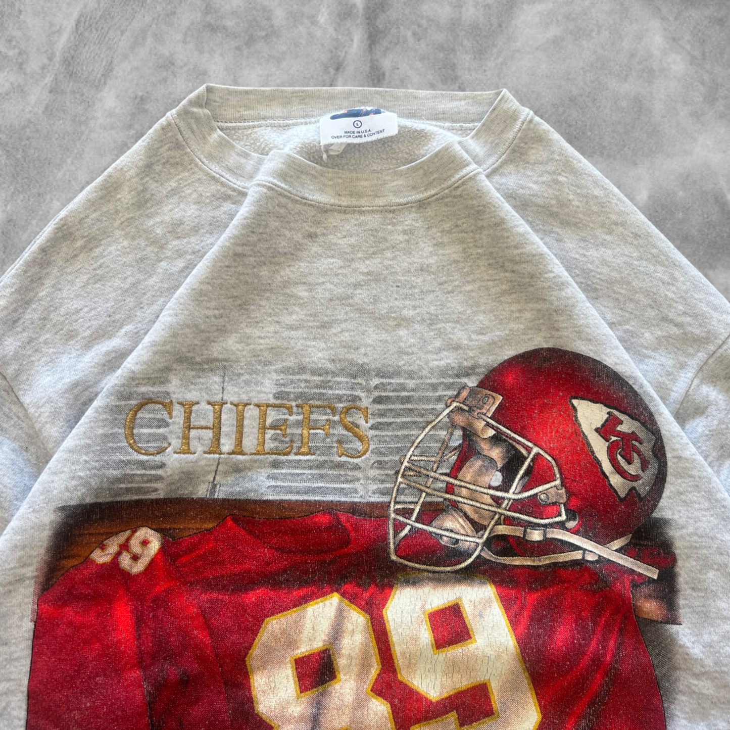 Light Gray Kansas City Chiefs Lockeroom Sweatshirt 1990s (L)