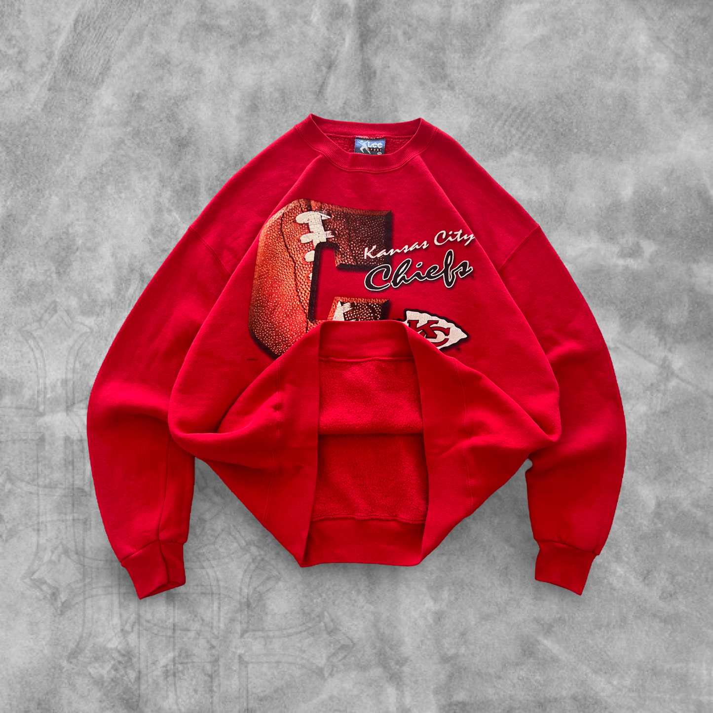 Cherry Red Kansas City Chiefs Sweatshirt 1990s (XL)