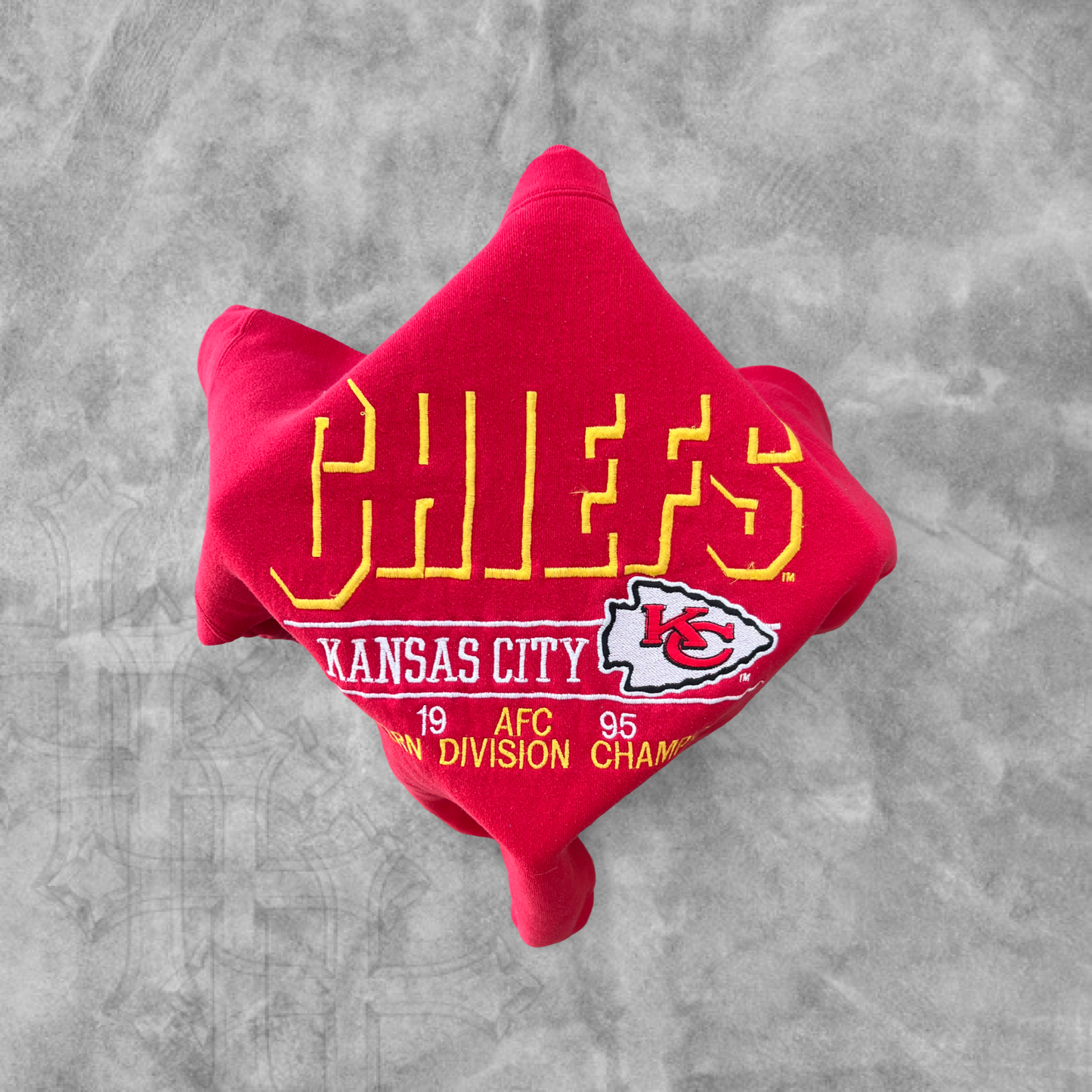 Cherry Red Kansas City Chiefs Sweatshirt 1990s (L)