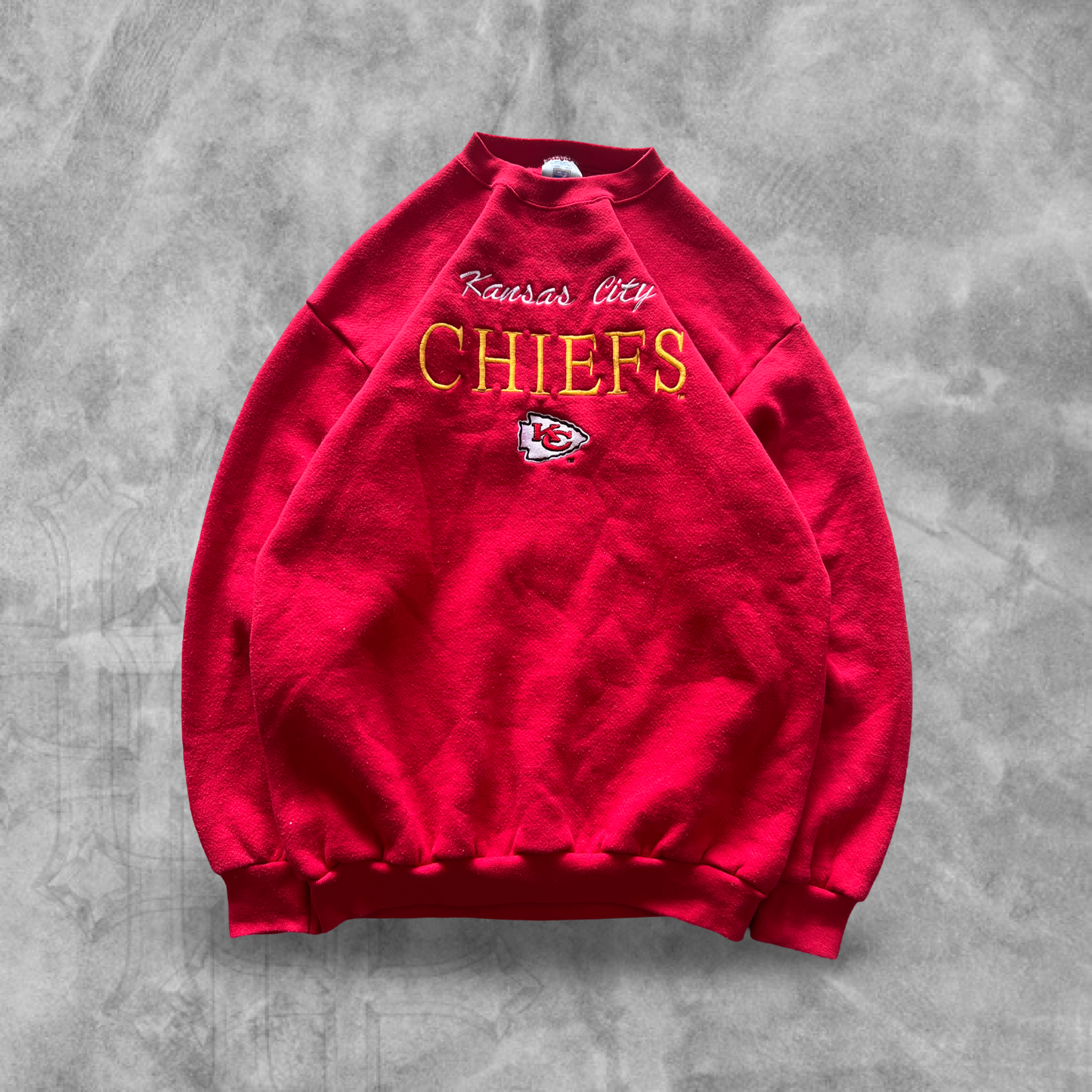 Cherry Red Kansas City Chiefs Sweatshirt 1990s (L)