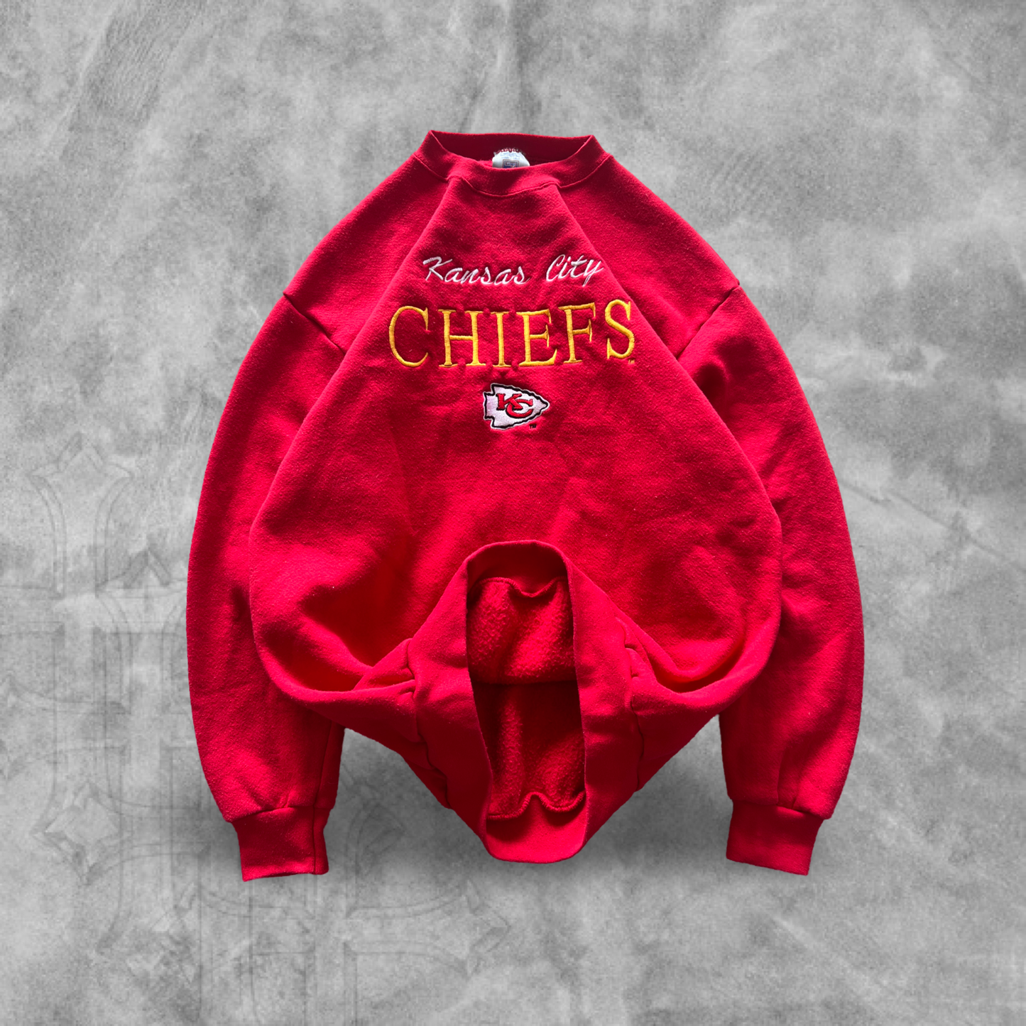 Cherry Red Kansas City Chiefs Sweatshirt 1990s (L)