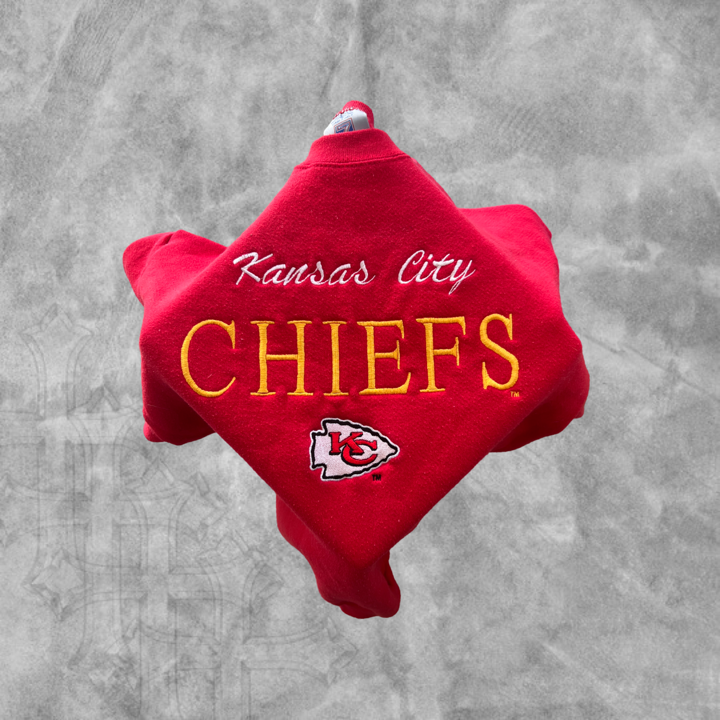 Cherry Red Kansas City Chiefs Sweatshirt 1990s (L)