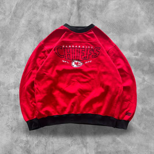 Cherry Red Kansas City Chiefs Sweatshirt 1990s (L)