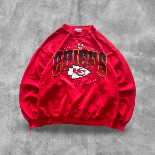 Red Kansas City Chiefs Sweatshirt 1990s (L)