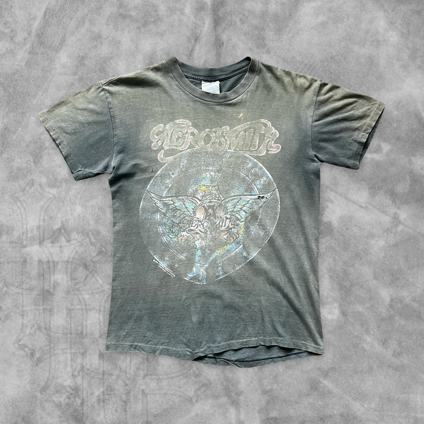 Faded Black Aerosmith Pump Shirt 1989 (M)
