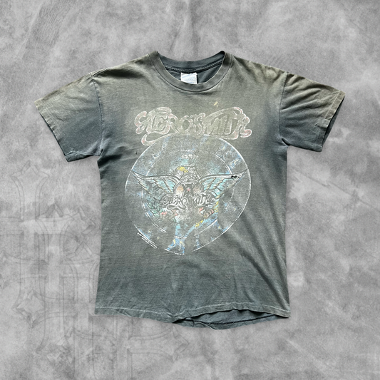 Faded Black Aerosmith Pump Shirt 1989 (M)
