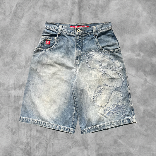 Denim Jnco Jeans Blue Dragon Shorts 1990s (32)