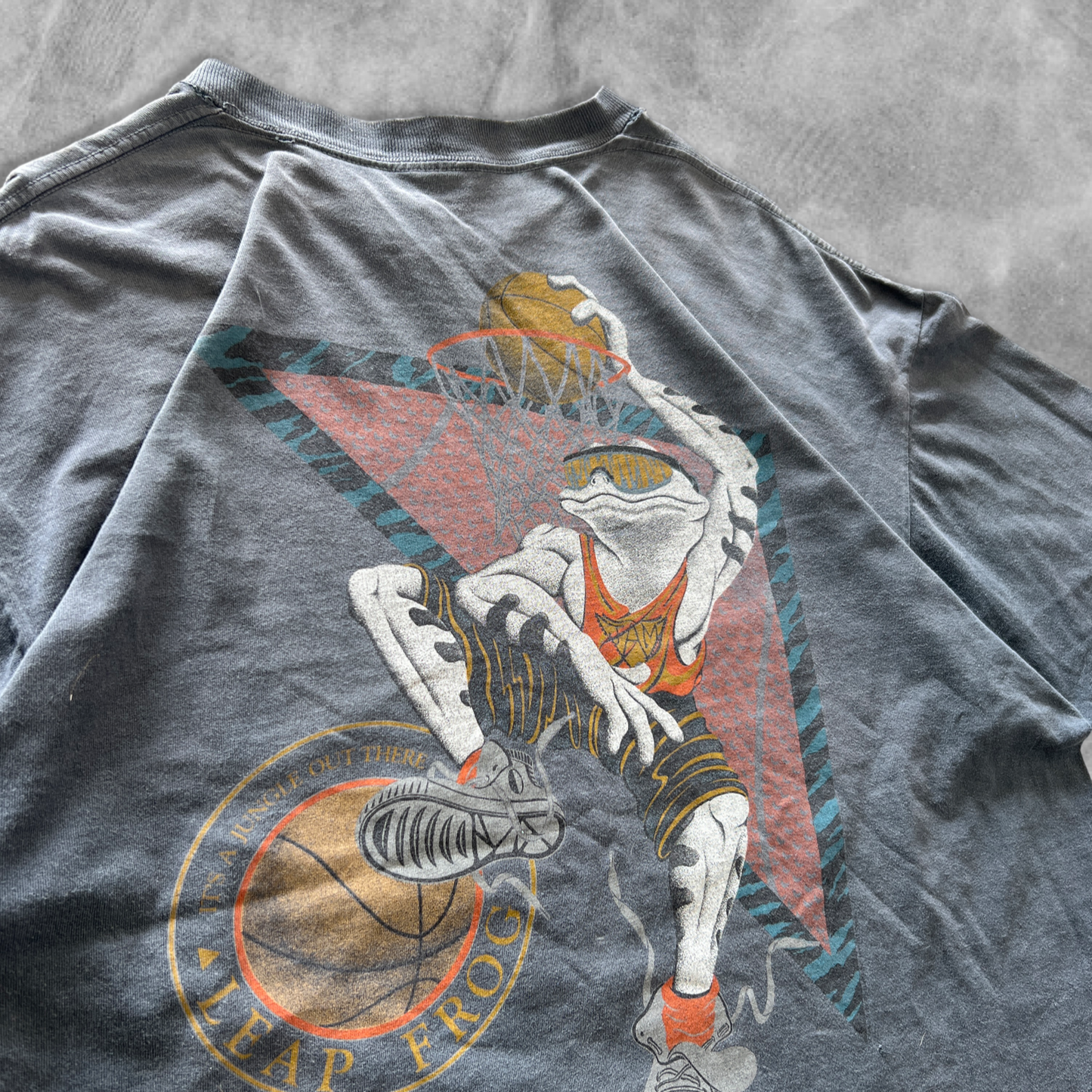 Faded Black Life Forms Basketball Shirt 1990s (XL)