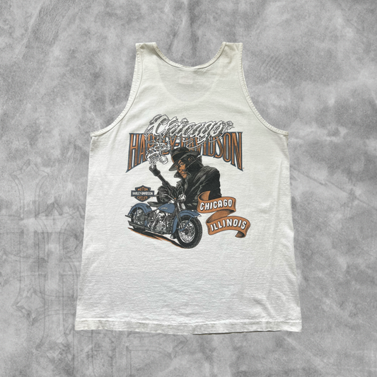 White Harley Davidson Chicago Tank 2001 (L)