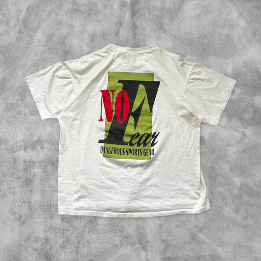 White No Fear Dangerous Sportswear Shirt 1990s (XL)