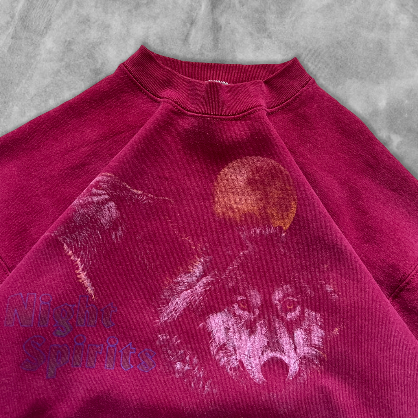 Faded Maroon Night Spirt Sweatshirt 1990s (L)
