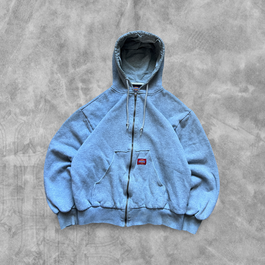 Light Grey Dickies Thermal Hooded Jacket 1990s (S)