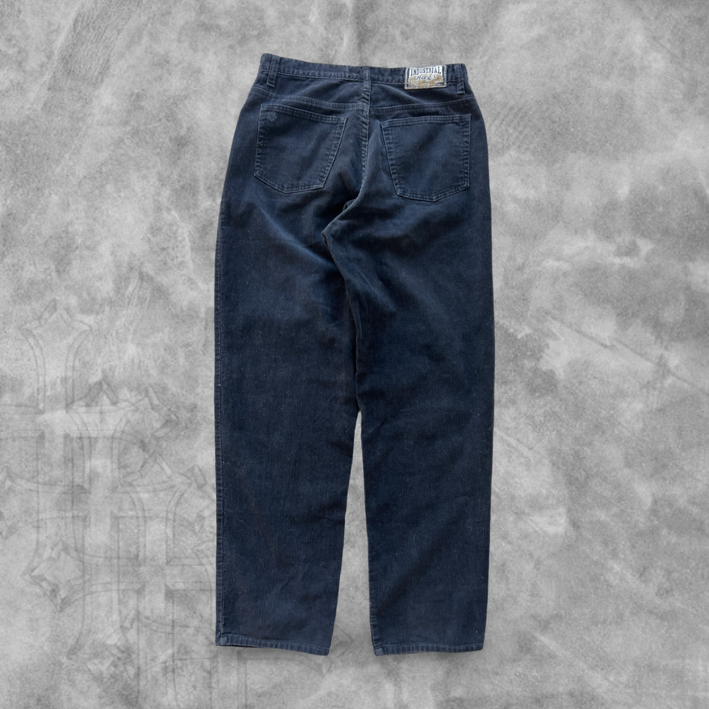Black Industrial Rags Corduroy Pants 1990s (32x31)