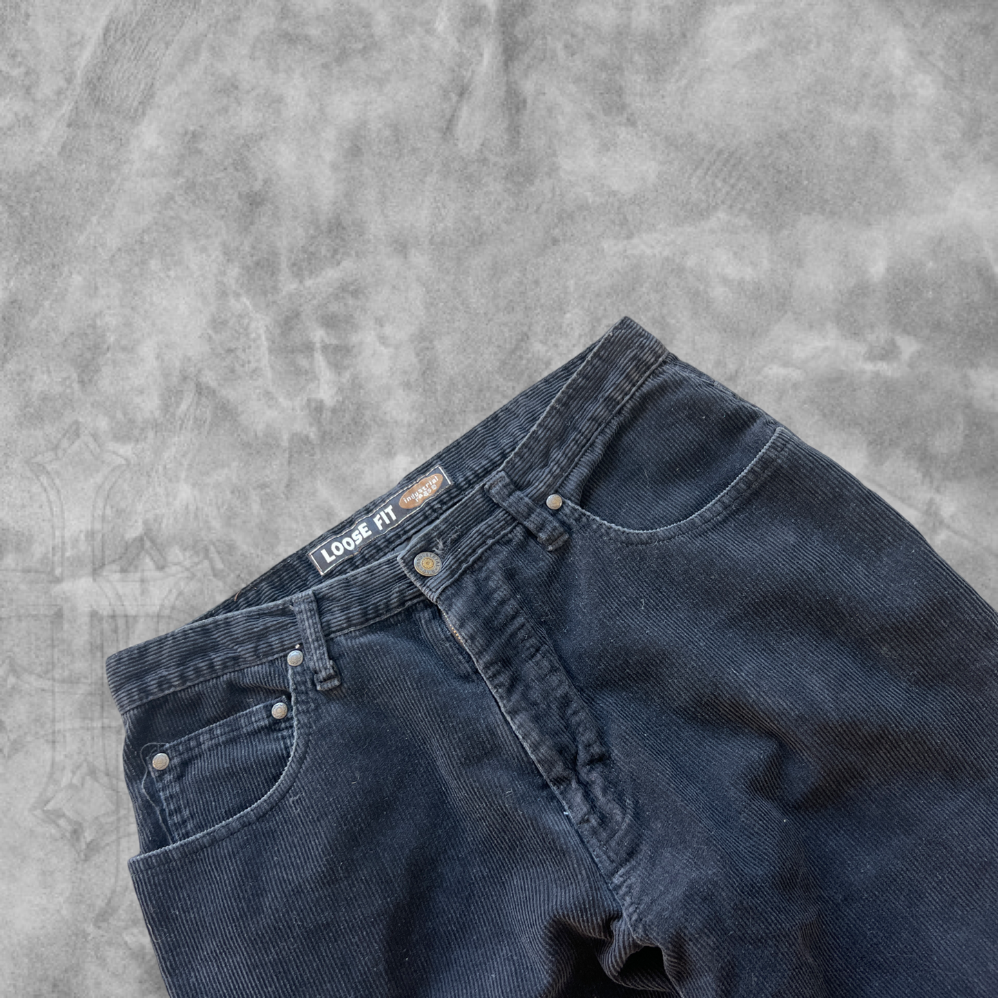 Black Industrial Rags Corduroy Pants 1990s (32x31)