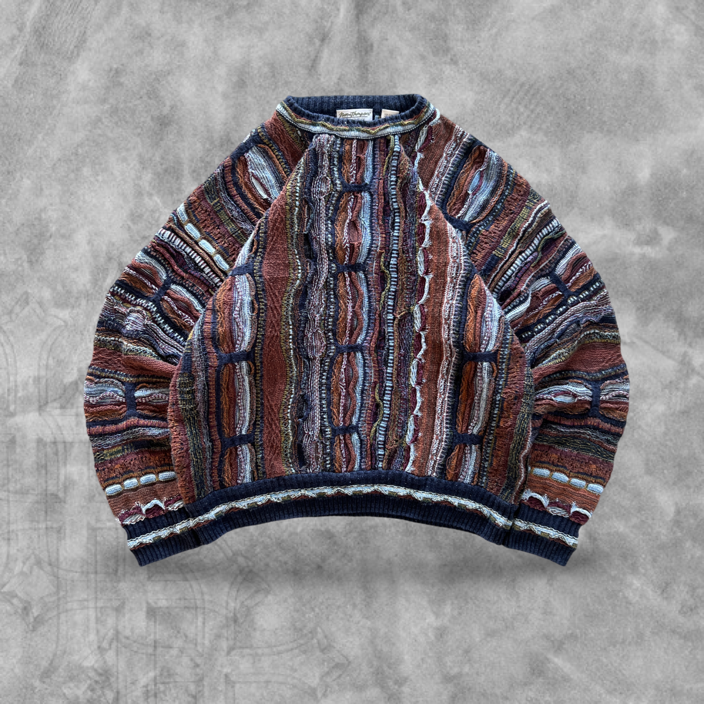 Multicolored Knit Textured Sweater 1990s (M)