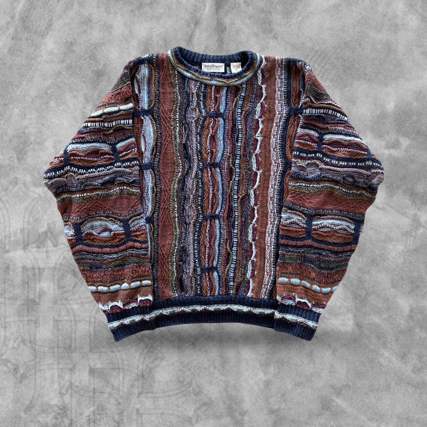 Multicolored Knit Textured Sweater 1990s (M)