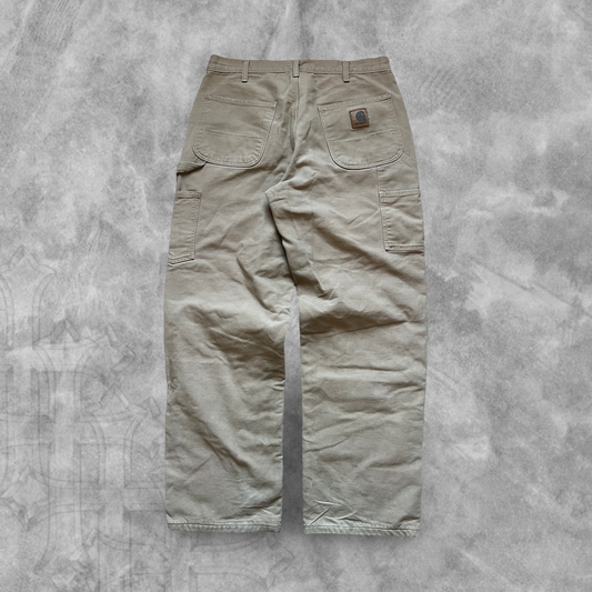 Faded Camel Carhartt Carpenter Flannel Lined Pants 2004 (34x32)