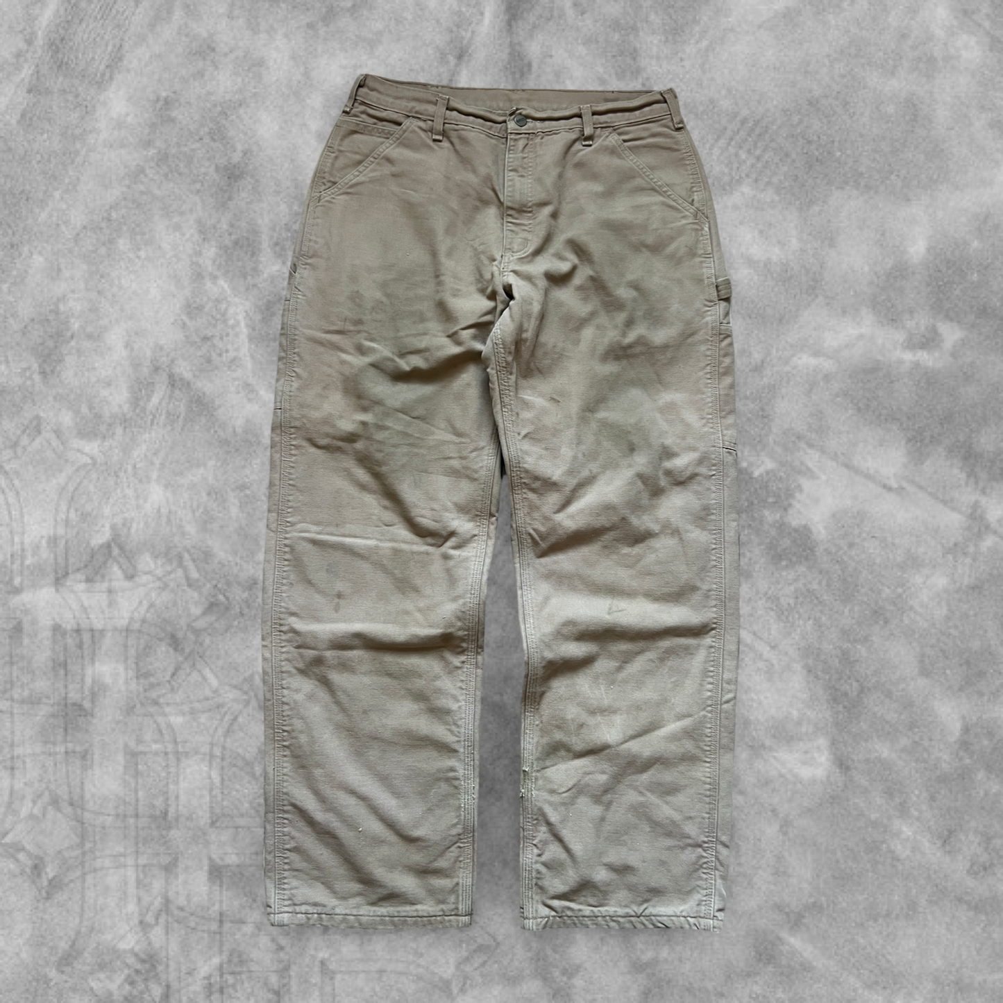 Faded Camel Carhartt Carpenter Flannel Lined Pants 2004 (34x32)