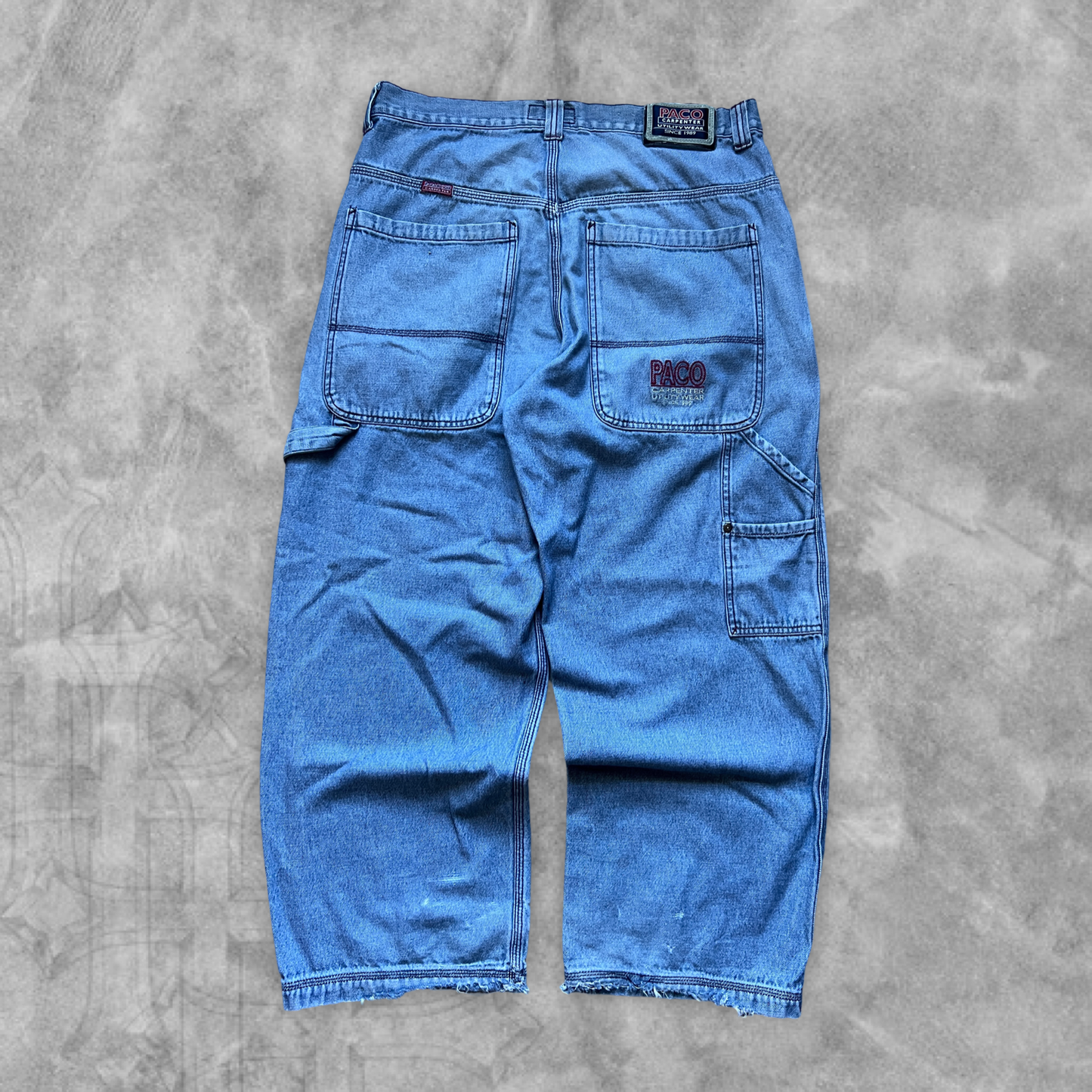 Faded Distressed Denim Paco Carpenter Pants 1990s (36x28)