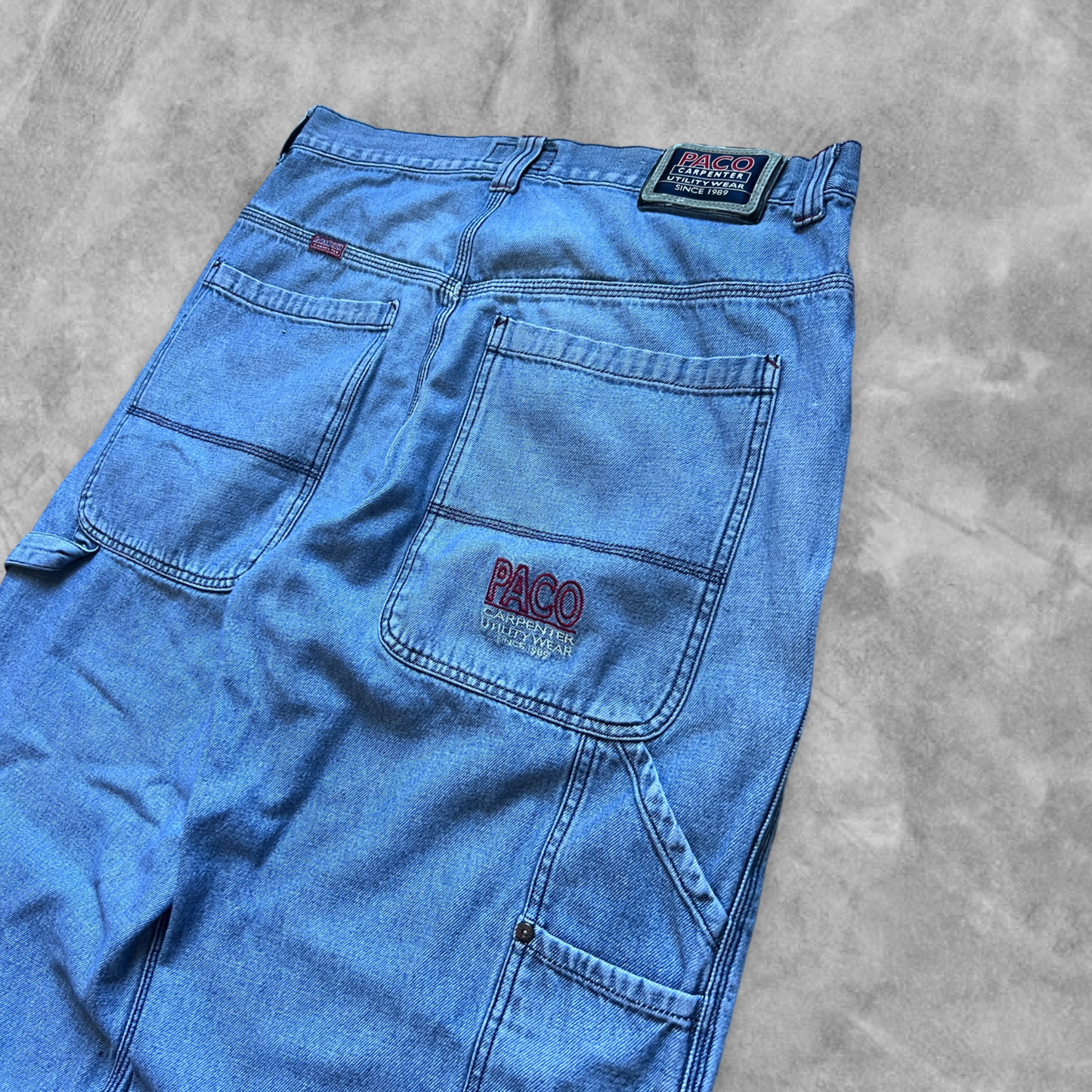 Faded Distressed Denim Paco Carpenter Pants 1990s (36x28)