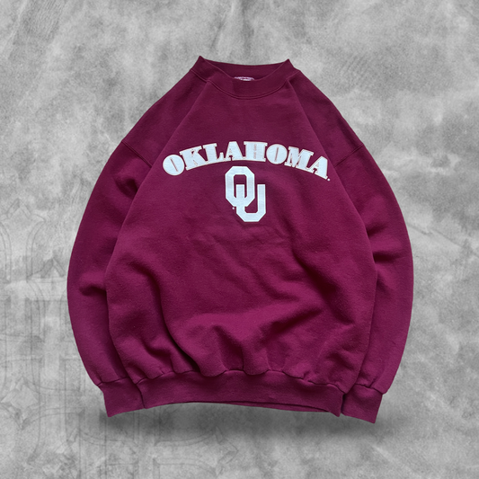 Maroon Oklahoma University Sweatshirt 1990s (M)
