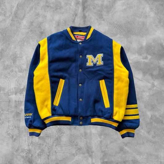 Navy Blue Michigan Wolverines Jacket 1990s (L)