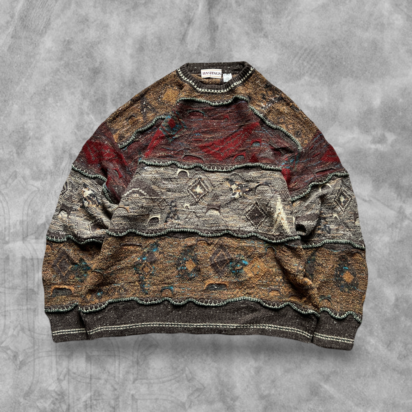 Multicolored Textured Sweater 1990s (L)
