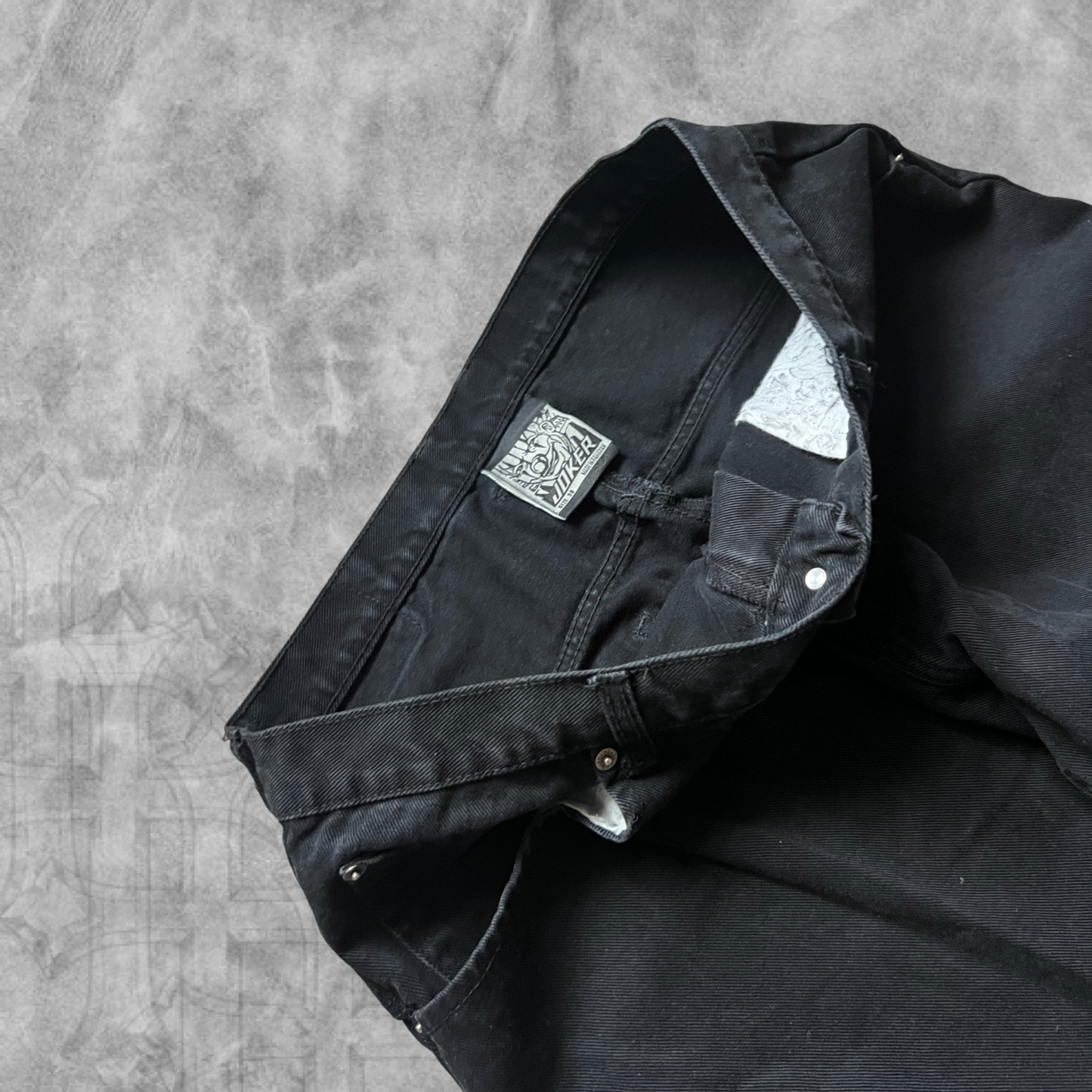 Black Denim Joker Baggy Jeans 2000s (38x30)