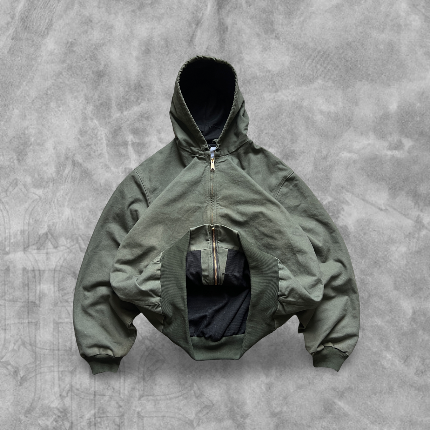 Olive Green Carhartt Hooded Jacket 2000s (XL)