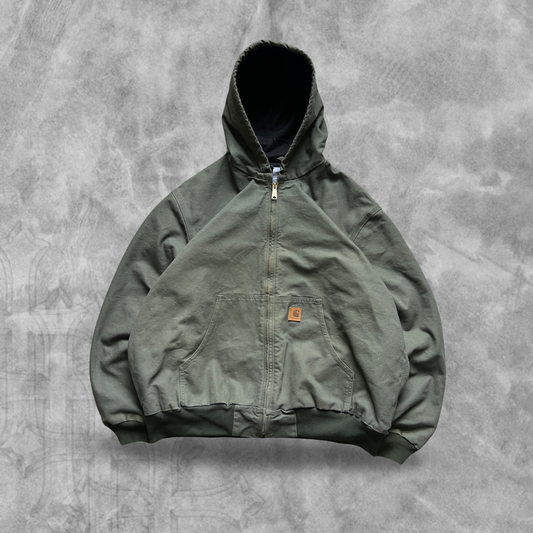 Olive Green Carhartt Hooded Jacket 2000s (XL)