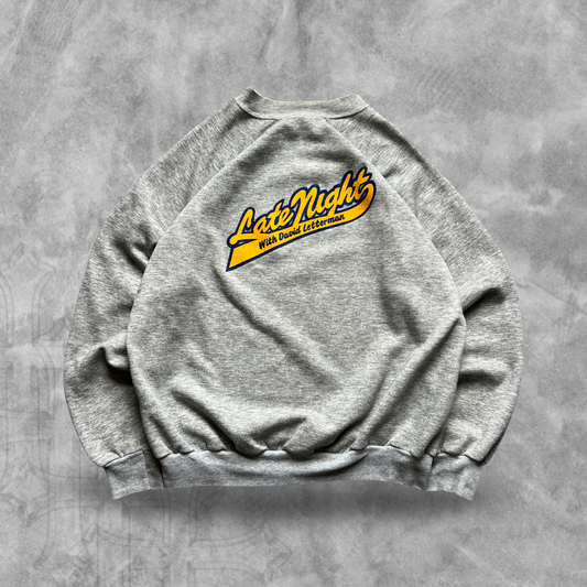 Gray Late Night With David Letterman Sweatshirt 1980s (M)