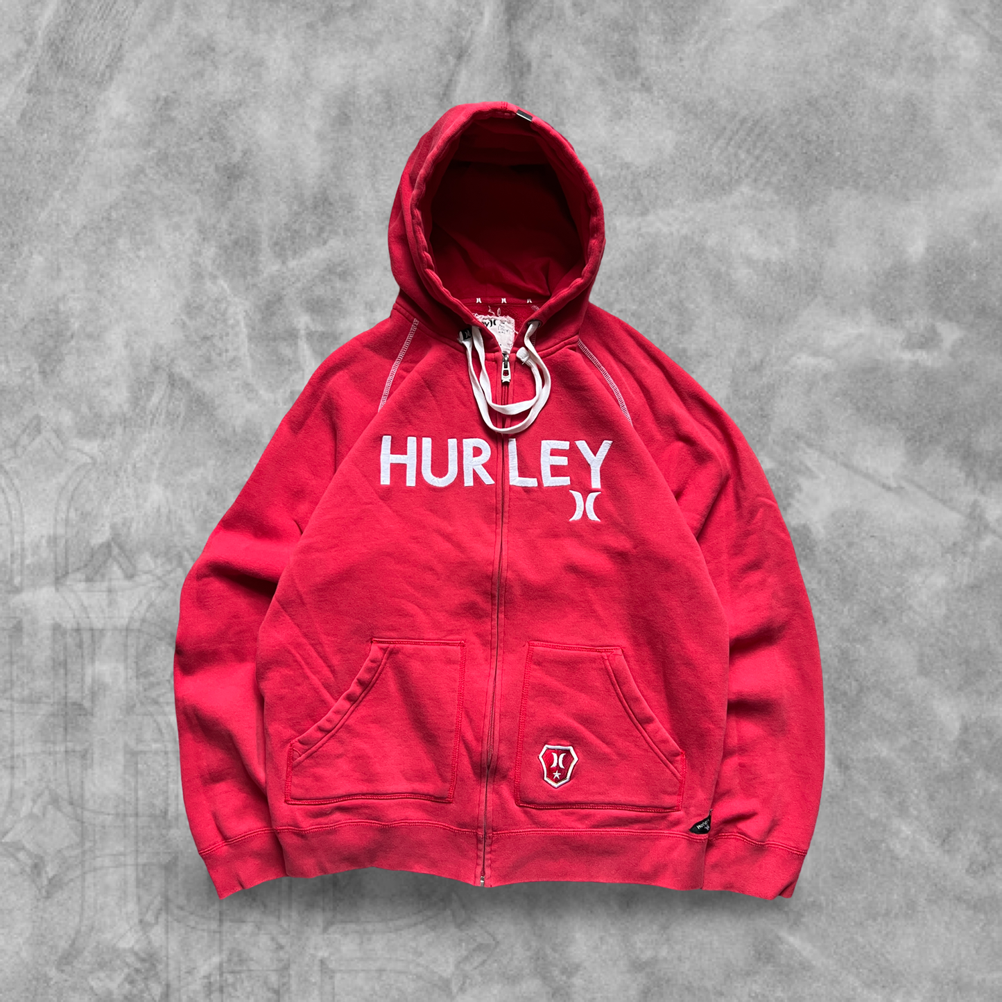 Faded Cherry Red Hurley Hooded Jacket 2000s (L)