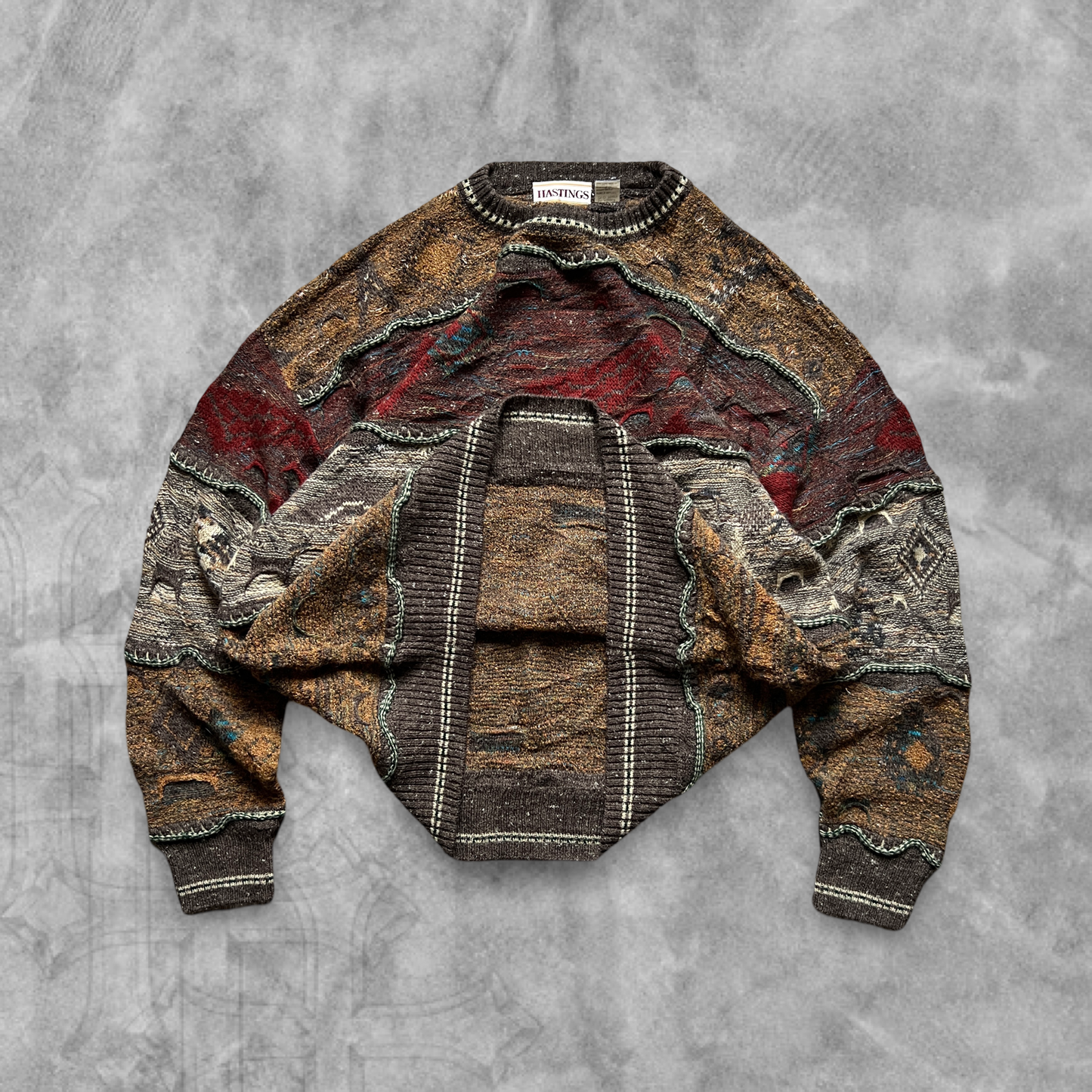 Multicolored Textured Sweater 1990s (L)
