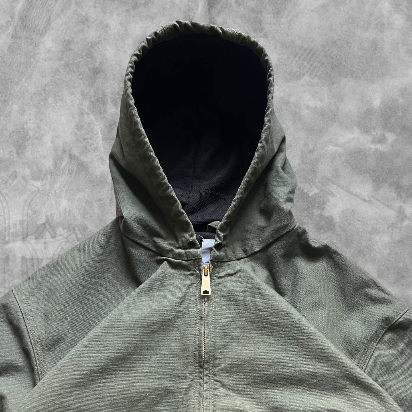 Olive Green Carhartt Hooded Jacket 2000s (XL)